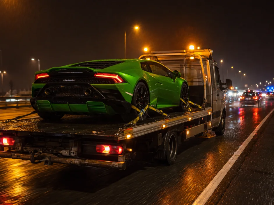 Lamborghini Huracán vehicle towing slough