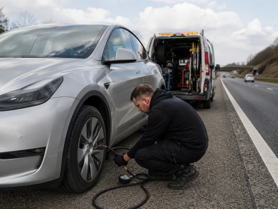 Roadside Puncture Repair Tesla Model Y Moto